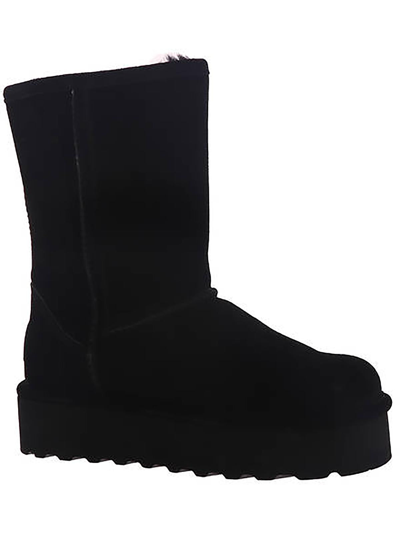 Shop Bearpaw Retro Elle Womens Sheepskin Waterproof Winter Boots In Black
