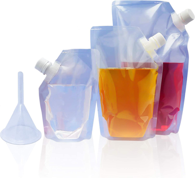 Zulay Kitchen Easy To Use Plastic Flask -  Drink Pouches For Festivals In White