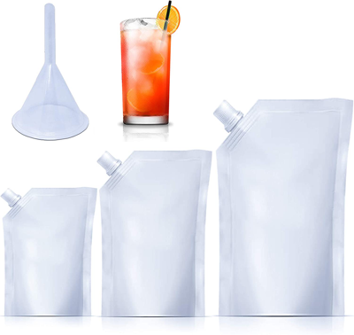 Zulay Kitchen Easy To Use Plastic Flask -  Drink Pouches For Festivals In White