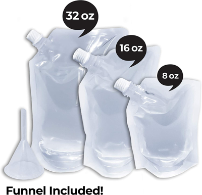 Zulay Kitchen Easy To Use Plastic Flask -  Drink Pouches For Festivals In White