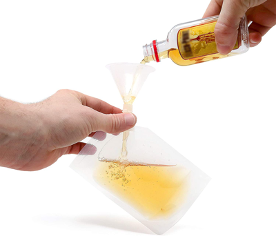 Zulay Kitchen Easy To Use Plastic Flask -  Drink Pouches For Festivals In White