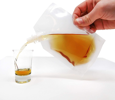 Zulay Kitchen Easy To Use Plastic Flask -  Drink Pouches For Festivals In White