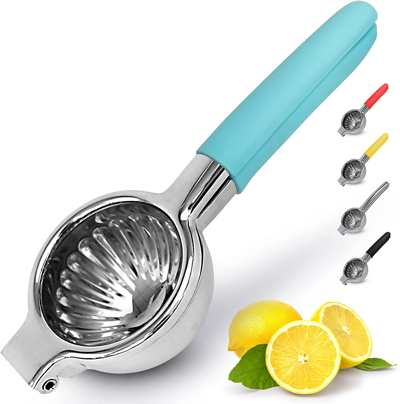 Shop Zulay Kitchen Manual Citrus Press Juicer And Lime Squeezer Stainless Steel In Blue