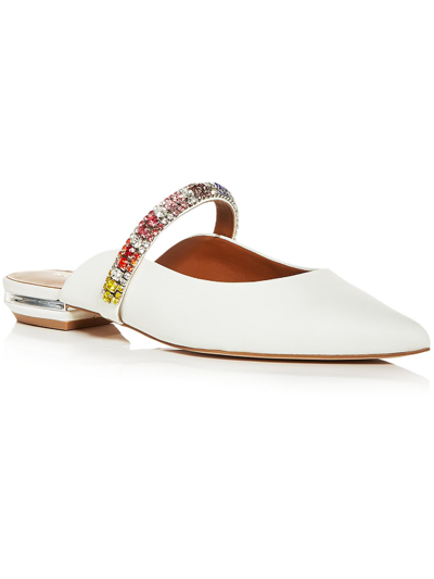 Shop Kurt Geiger Princely Rainbow Womens Leather Pointed Toe Mules In White
