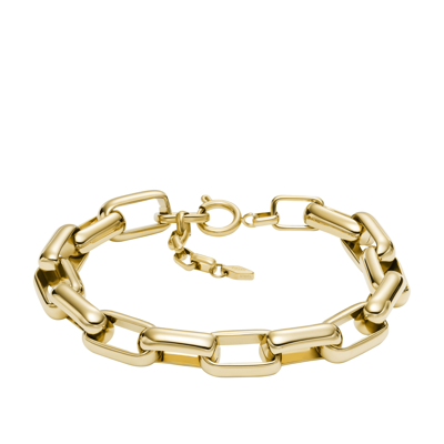 Shop Fossil Women's Archival Core Essentials Gold-tone Stainless Steel Chain Bracelet