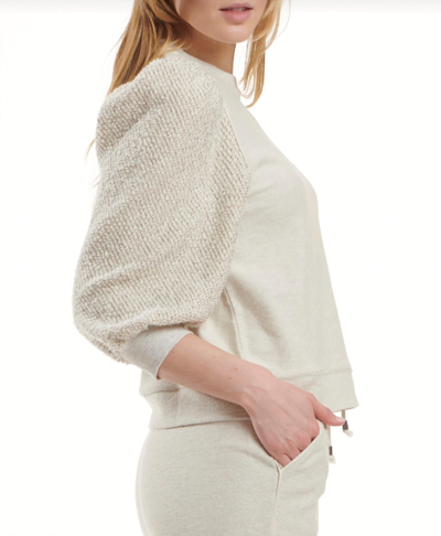 Shop Splendid Evelyn Terry Pullover In Stone In White