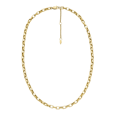 Shop Fossil Women's Archival Core Essentials Gold-tone Stainless Steel Chain Necklace