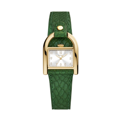 Shop Fossil Women's Harwell Three-hand, Gold-tone Stainless Steel Watch In Green