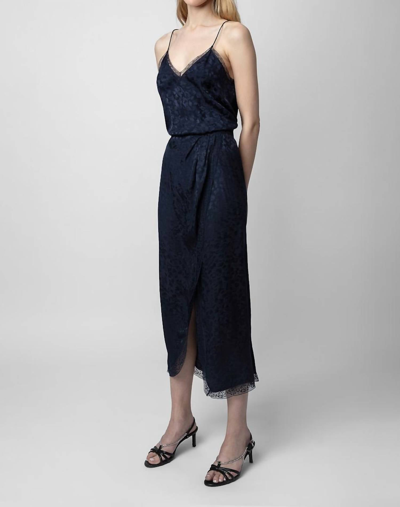 Shop Zadig & Voltaire Rixi Silk Dress In Encre In Multi