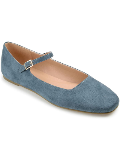 Shop Journee Collection Carrie Womens Faux Suede Slip On Ballet Flats In Blue