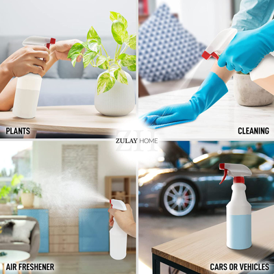 Zulay Kitchen Heavy Duty Cleaning Spray Bottles For Cleaning Solutions - 4 Pack, 16oz In White