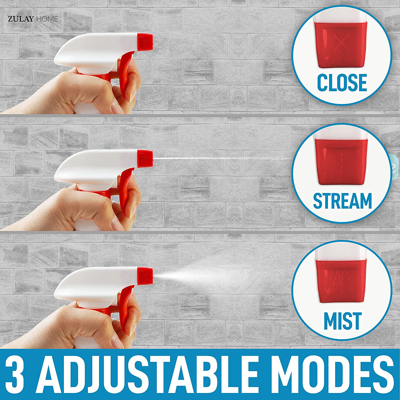 Zulay Kitchen Heavy Duty Cleaning Spray Bottles For Cleaning Solutions - 4 Pack, 16oz In White