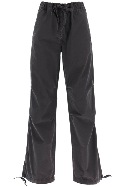 Shop Ganni Loose Pants In Cotton In Grey