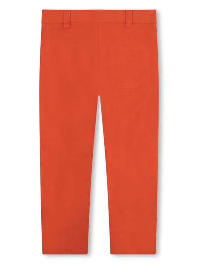 Shop Kenzo Printed Straight-leg Trousers In Orange