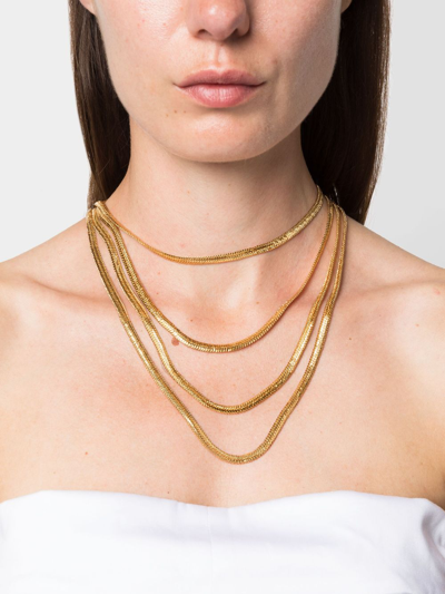 Shop Sylvia Toledano Snake Chain Wraparound Necklace In Gold
