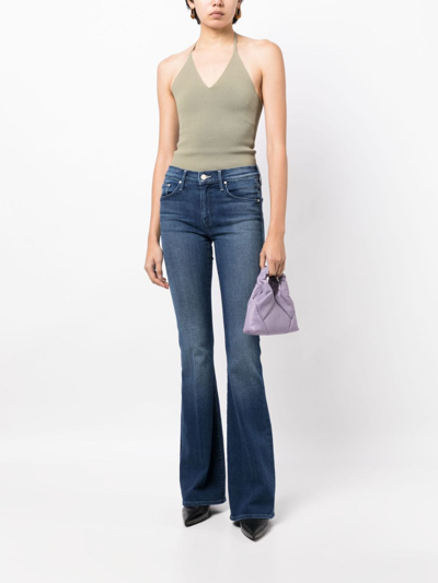 Shop Mother Light-wash Bootcut Jeans In Blue