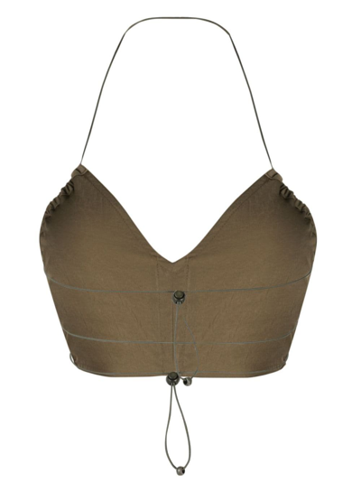 Misbhv Khaki Drawstring Bra In Green