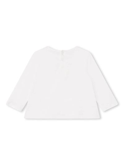 Shop Chloé Embroidered-logo Organic-cotton T-shirt In White