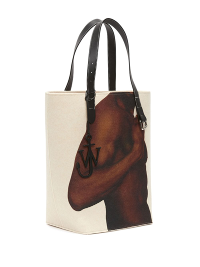 Shop Jw Anderson Photograph-print Belt Tote Bag In Neutrals