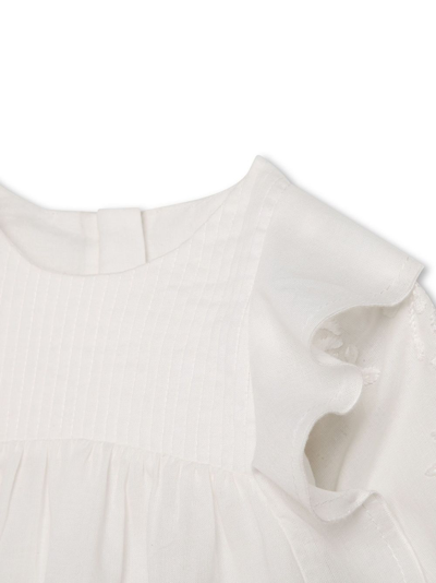 Shop Chloé Ruffled-trim Organic Cotton Blouse In White