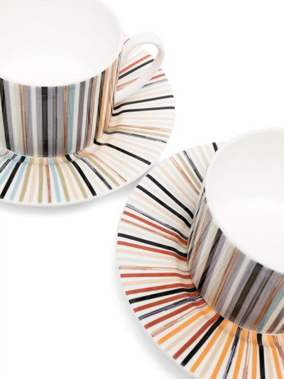 Missoni Set Of Six Striped Tea Set In White