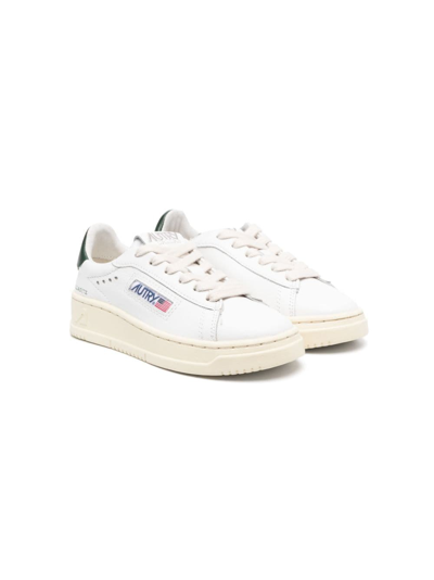 Shop Autry Logo-embellished Leather Sneakers In White