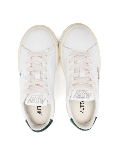 Shop Autry Logo-embellished Leather Sneakers In White