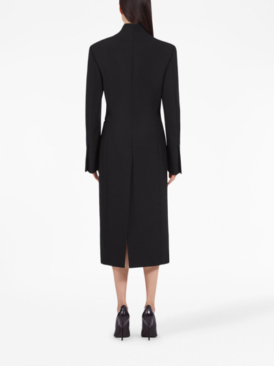 Shop Ferragamo Single-breasted Virgin-wool Coat In Black