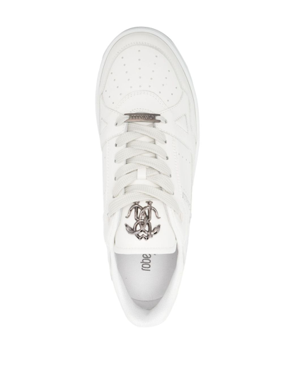 Roberto Cavalli Lace-up Low-top Sneakers In White