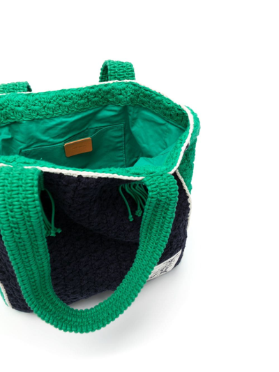 Shop Zimmermann Crochet-knit Shopper Tote Bag In Blue