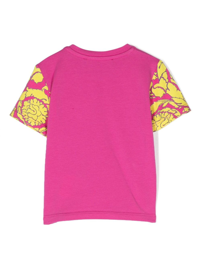 Shop Versace Baroque-print T-shirt In Pink