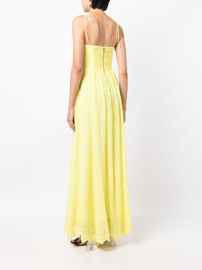Shop Alice And Olivia Juniper Tie-straps Maxi Dress In Yellow