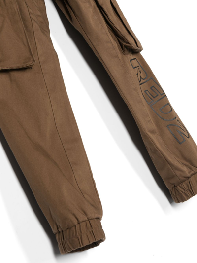 Shop Dsquared2 Logo-print Cargo Trousers In Brown