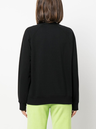Shop Barrie Patterned-intarsia Cotton Sweatshirt In Black