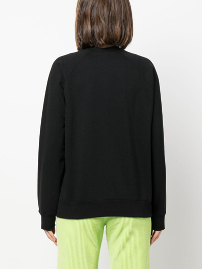 Barrie Patterned-intarsia Cotton Sweatshirt In Black