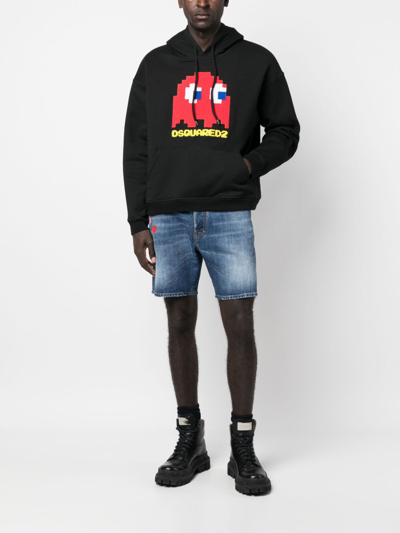 Dsquared2 Cartoon-print Hoodie In Black