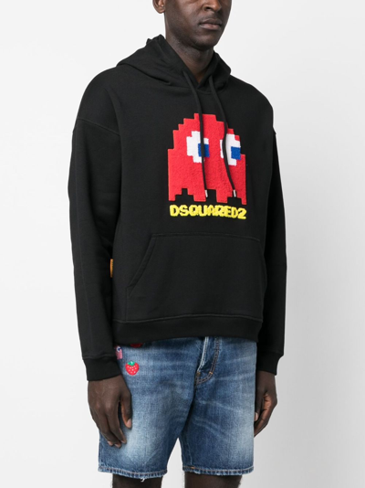 Dsquared2 Cartoon-print Hoodie In Black