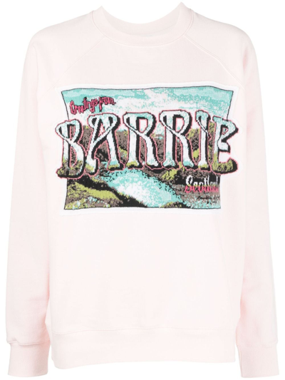 Shop Barrie Graphic-print Cotton Sweatshirt In Pink