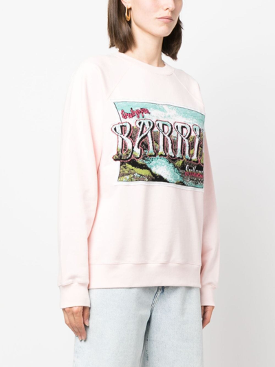 Shop Barrie Graphic-print Cotton Sweatshirt In Pink
