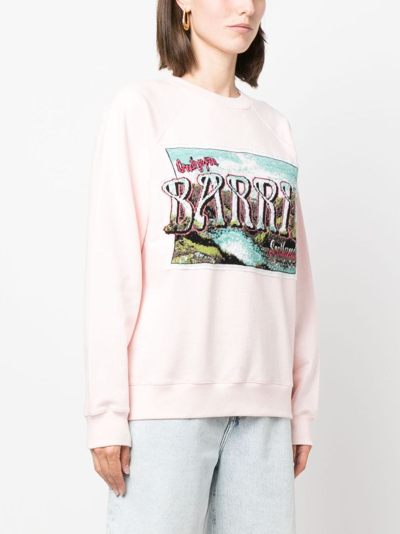 Barrie Graphic-print Cotton Sweatshirt In Pink