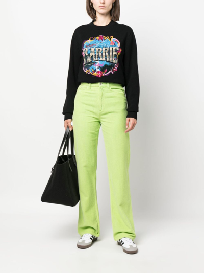 Barrie Patterned-intarsia Sweatshirt In Black