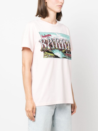 Shop Barrie Graphic-print Cotton T-shirt In Pink