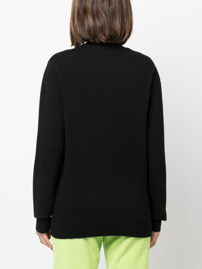 Shop Barrie Patterned-intarsia Sweatshirt In Black