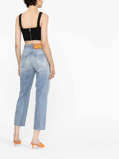 Dsquared2 Distressed Cropped Jeans In Blue