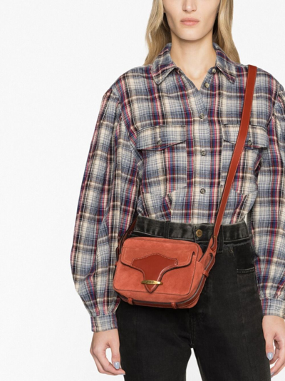 Shop Isabel Marant Wasy Suede Crossbody Bag In Red