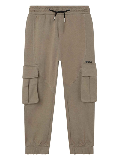 Shop Bosswear Pockets Drawstring Track Trousers In Brown