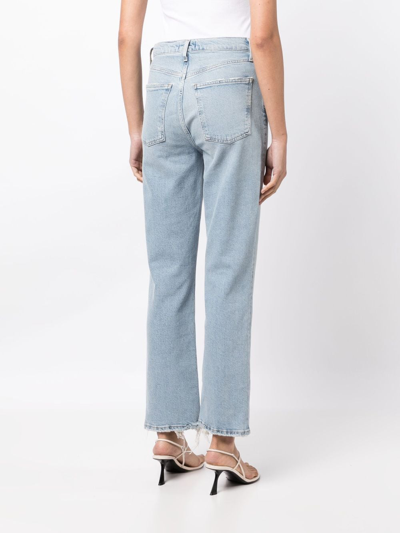Shop Agolde Stovepipe High-rise Jeans In Blue