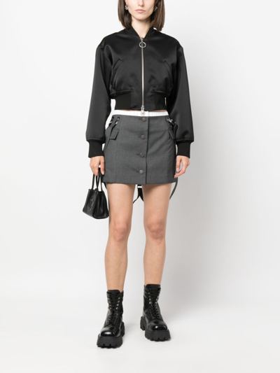 Remain Birger Christensen Suspenders Button-up Miniskirt In Grey
