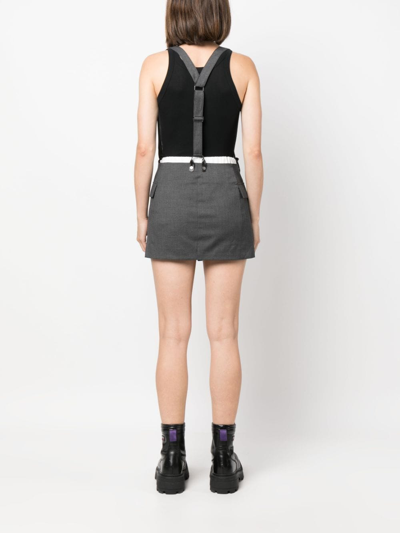 Remain Birger Christensen Suspenders Button-up Miniskirt In Grey
