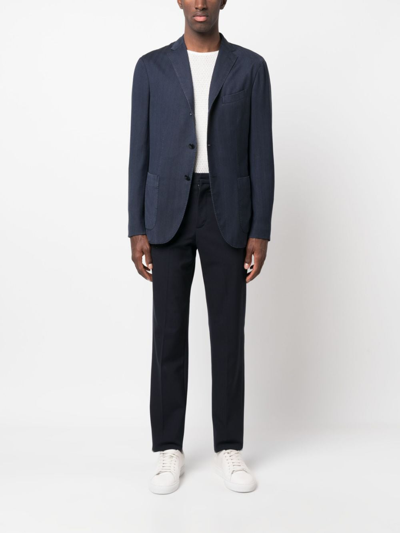 Boglioli Dark Blue Lightweight Luxury Cashmere K-jacket In Blue